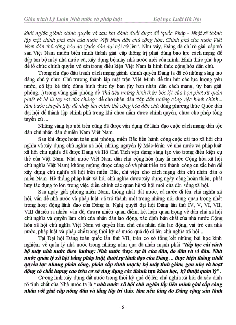 image for page Tài liệu học tập nghiên cứu thi cao học Giáo trình môn Lý luận chung về Nhà nước và Pháp Luật Trường Địa học Luật hà Nội phần 1 còn phần 2 nữa