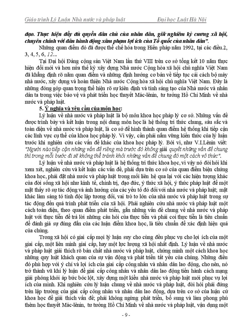 image for page Tài liệu học tập nghiên cứu thi cao học Giáo trình môn Lý luận chung về Nhà nước và Pháp Luật Trường Địa học Luật hà Nội phần 1 còn phần 2 nữa