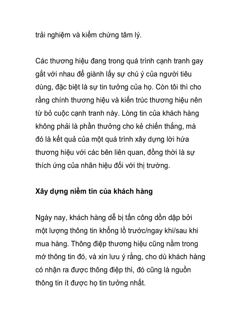 image for page Xây dựng niềm tin Nhiệm vụ của thương hiệu