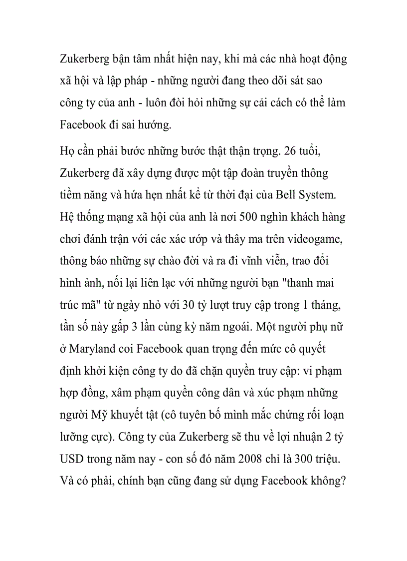 image for page Facebook lòng tin và sự phát triển