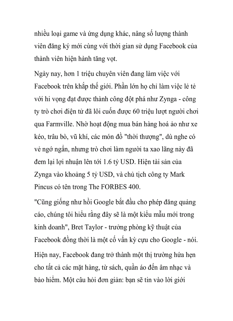 image for page Facebook lòng tin và sự phát triển