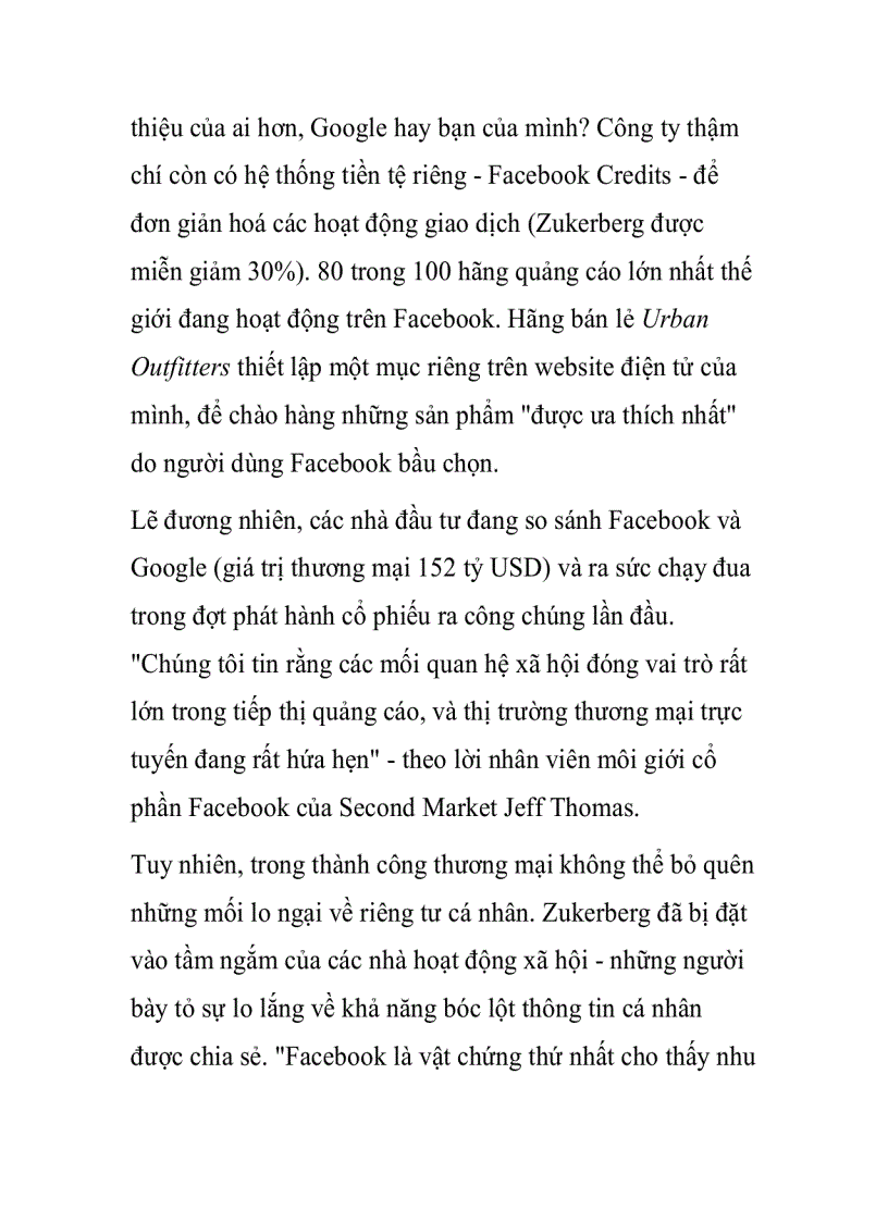 image for page Facebook lòng tin và sự phát triển