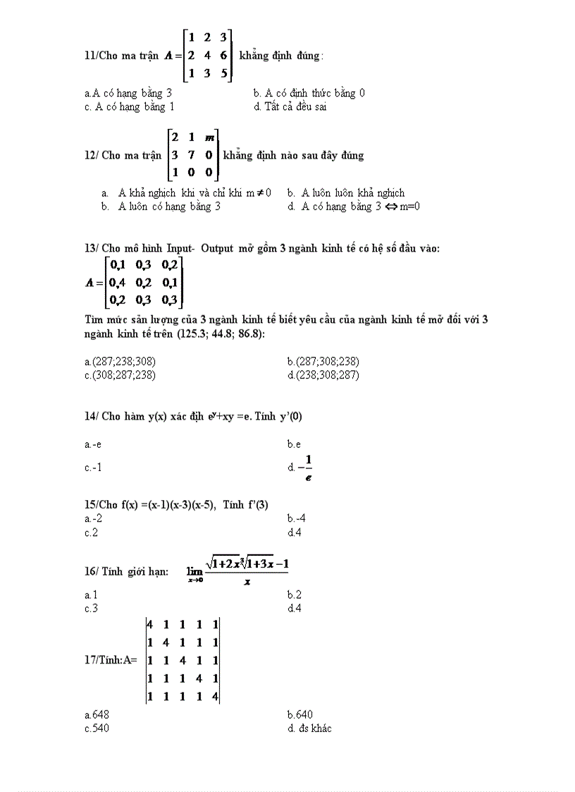 image for page Đề ôn đại số tuyến tính đây bà con ơi 1