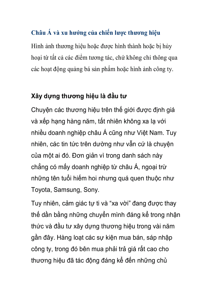 image for page Châu Á và xu hướng của chiến lược thương hiệu