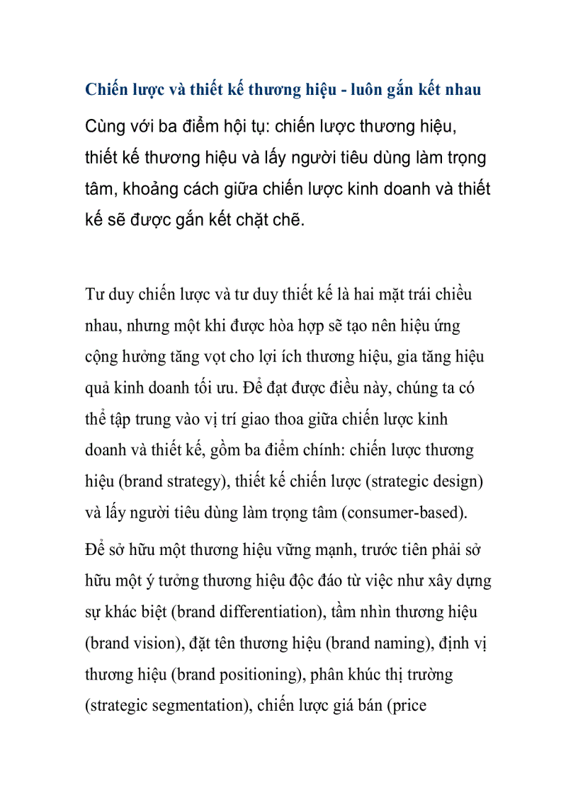 image for page Chiến lược và thiết kế thương hiệu luôn gắn kết nhau