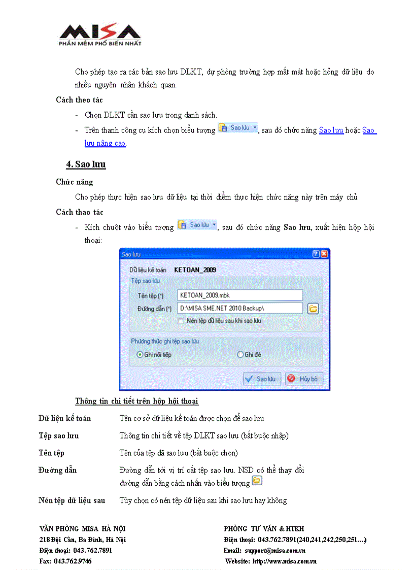 image for page Quản trị dữ liệu MISA SME NET 2010