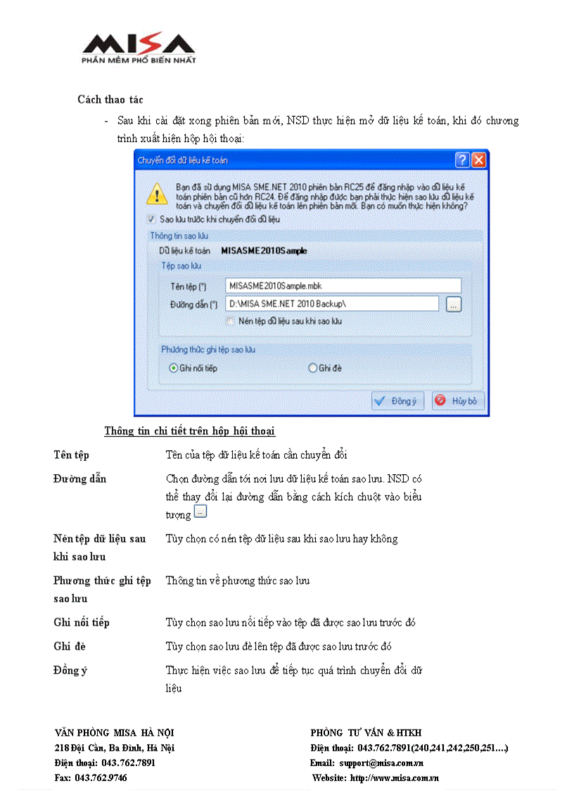 image for page Quản trị dữ liệu MISA SME NET 2010