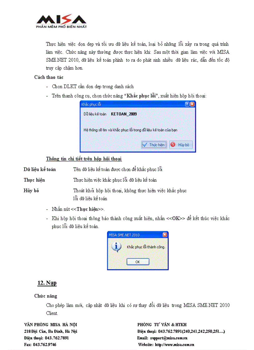 image for page Quản trị dữ liệu MISA SME NET 2010
