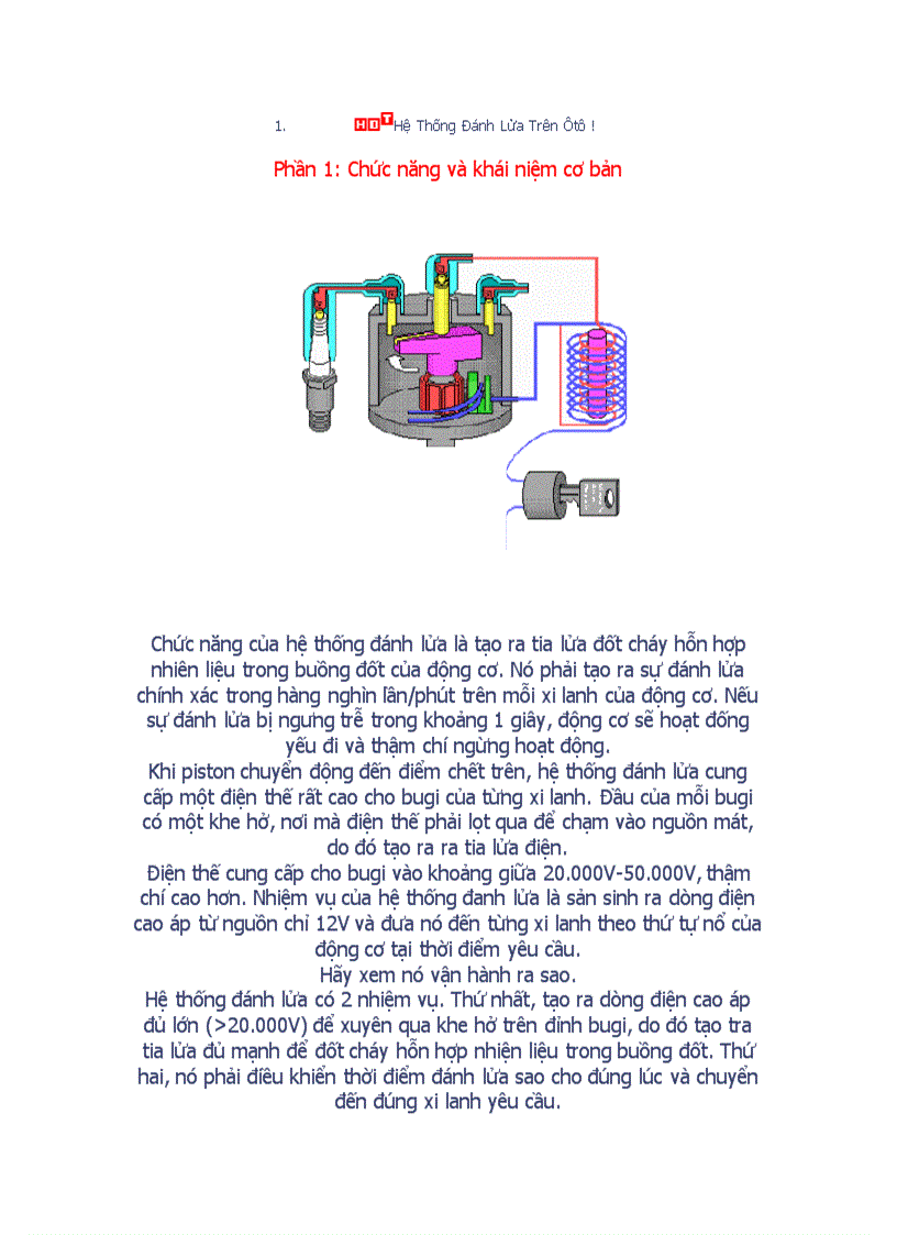 image for page Hệ Thống Đánh Lửa Trên Ôtô
