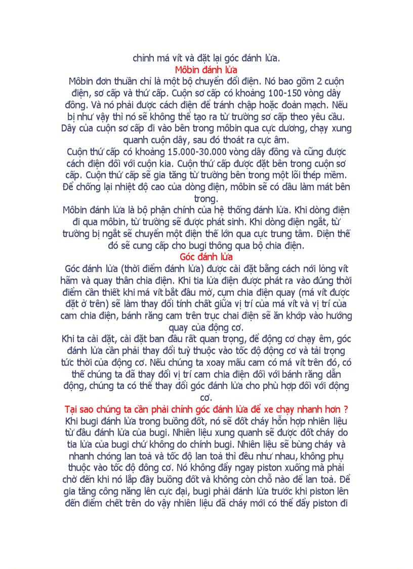 image for page Hệ Thống Đánh Lửa Trên Ôtô