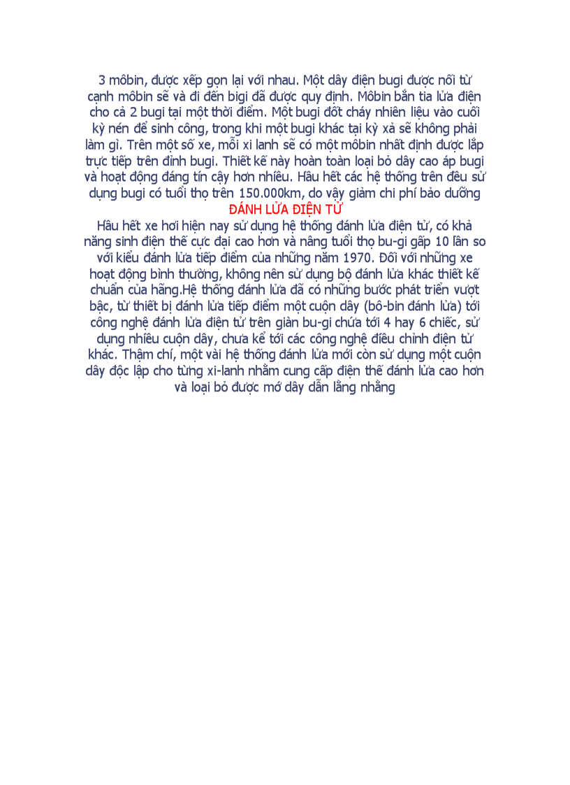 image for page Hệ Thống Đánh Lửa Trên Ôtô