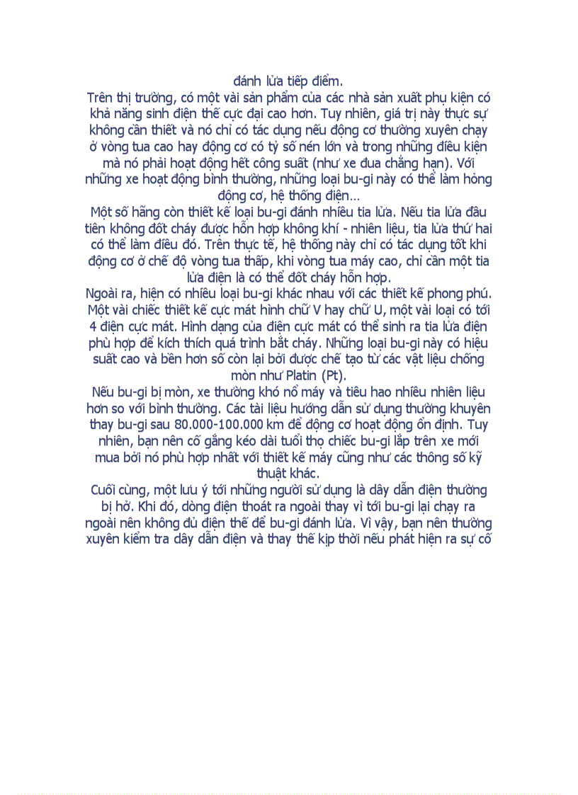 image for page Hệ Thống Đánh Lửa Trên Ôtô