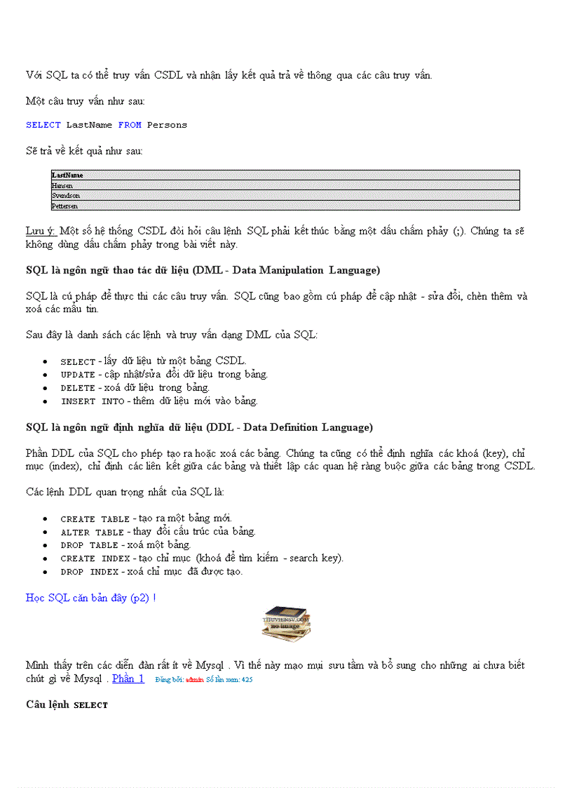 Học SQL căn bản đây