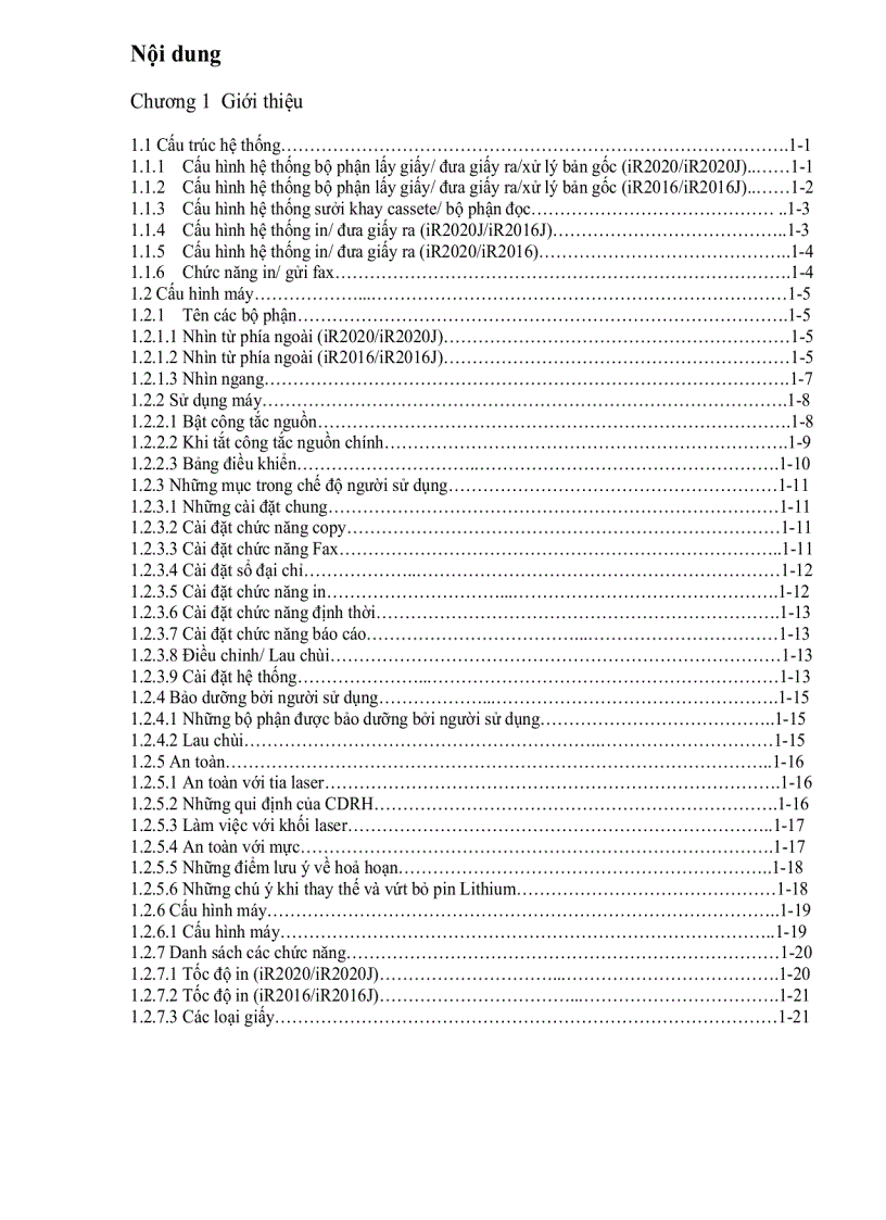 image for page Hướng dẫn sửa chữa máy photo Canon IR 2016 và IR2020 đầy đủ 1