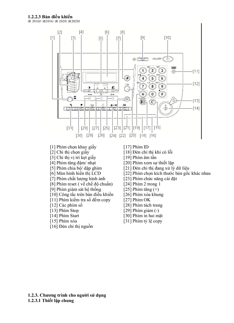 image for page Hướng dẫn sửa chữa máy photo Canon IR 2016 và IR2020 đầy đủ 1