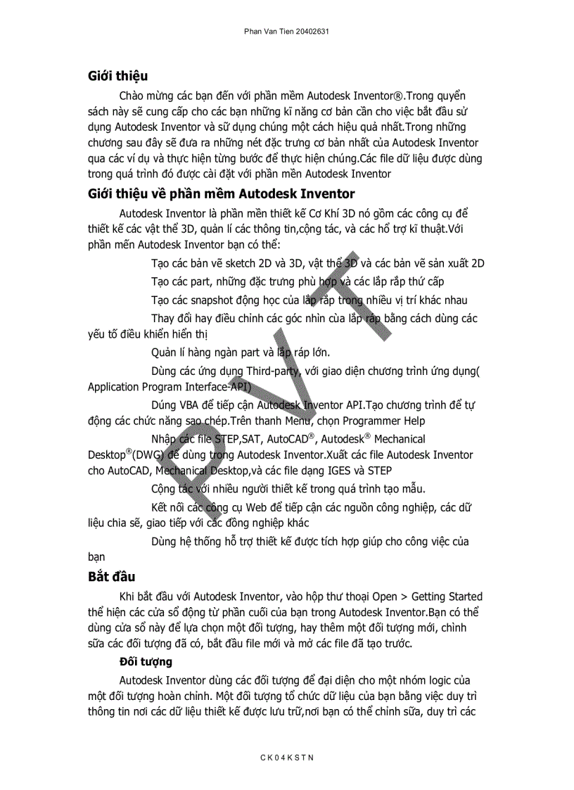 image for page Hướng dẫn sử dụng phần mềm Autodesk Inventor