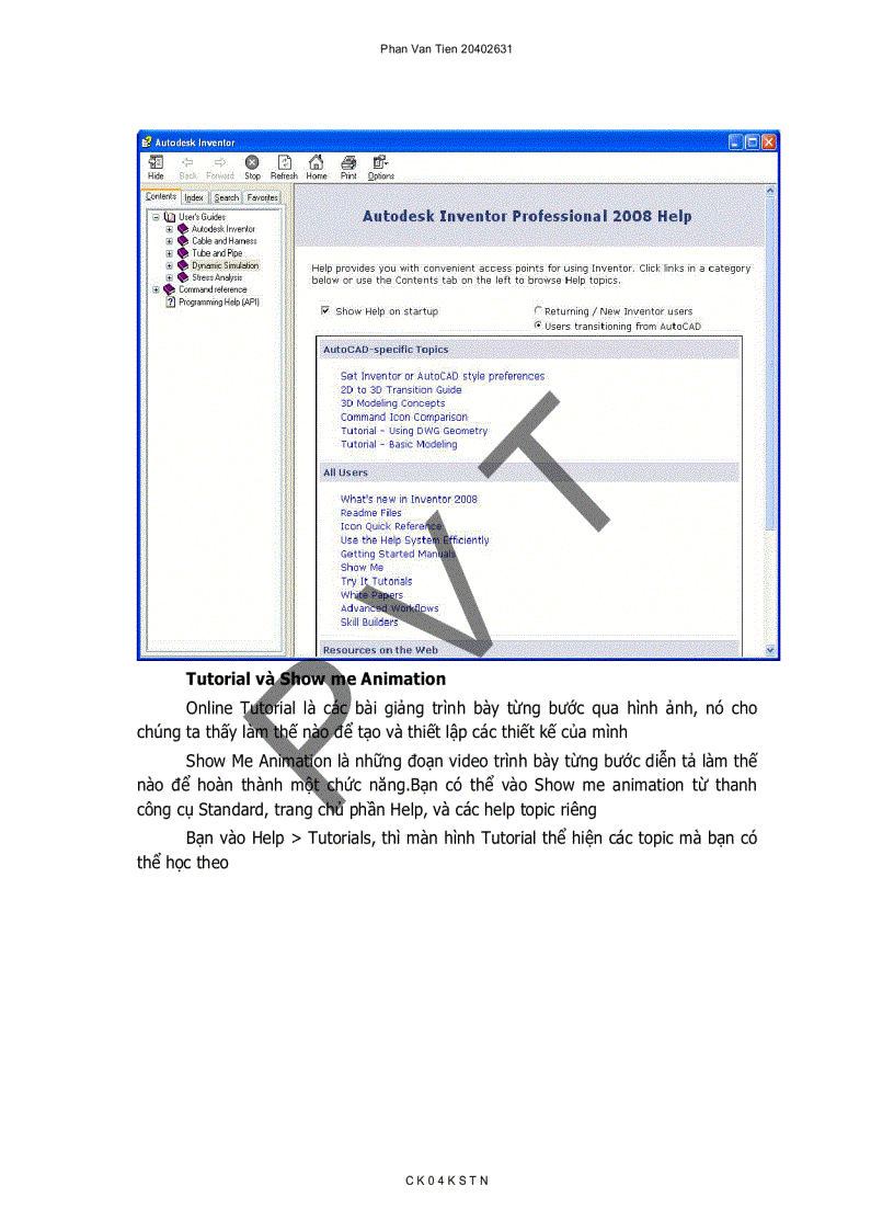 image for page Hướng dẫn sử dụng phần mềm Autodesk Inventor