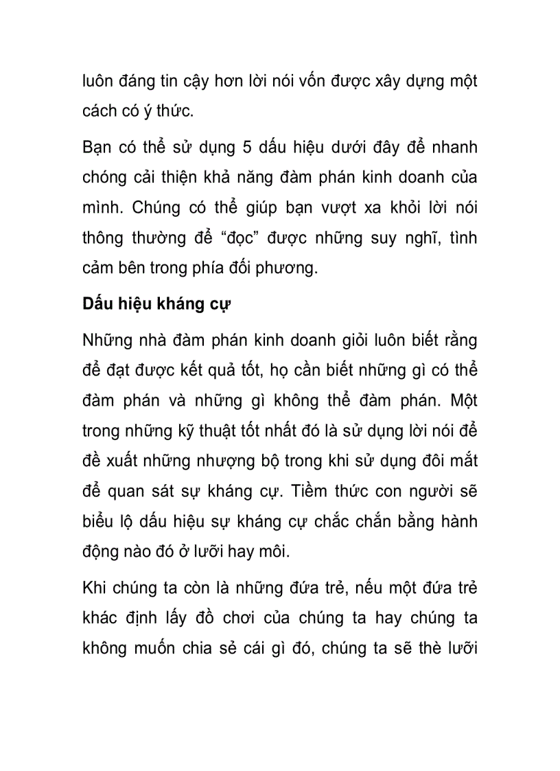 image for page Những dấu hiệu bộc lộ suy nghĩ của đối tác