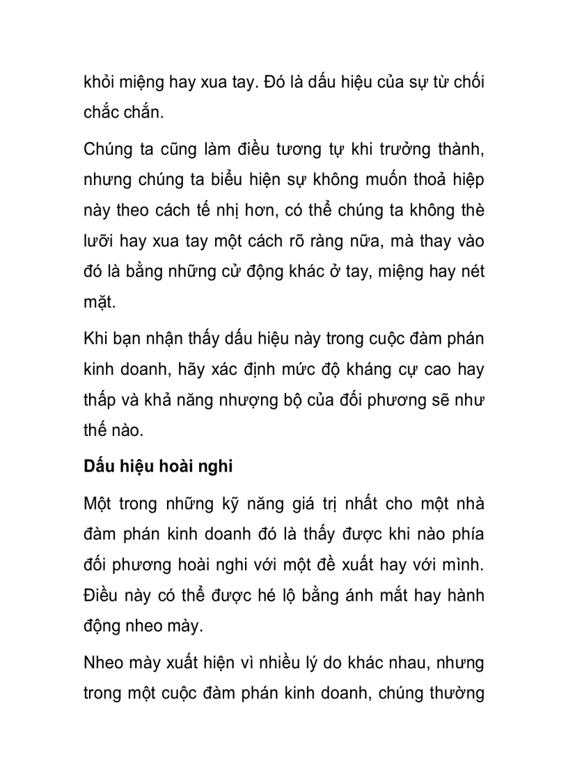 image for page Những dấu hiệu bộc lộ suy nghĩ của đối tác