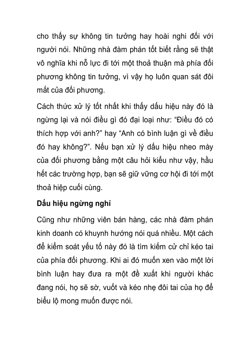 image for page Những dấu hiệu bộc lộ suy nghĩ của đối tác