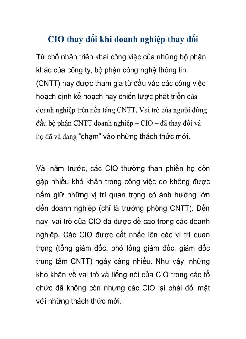 image for page CIO thay đổi khi doanh nghiệp thay đổi