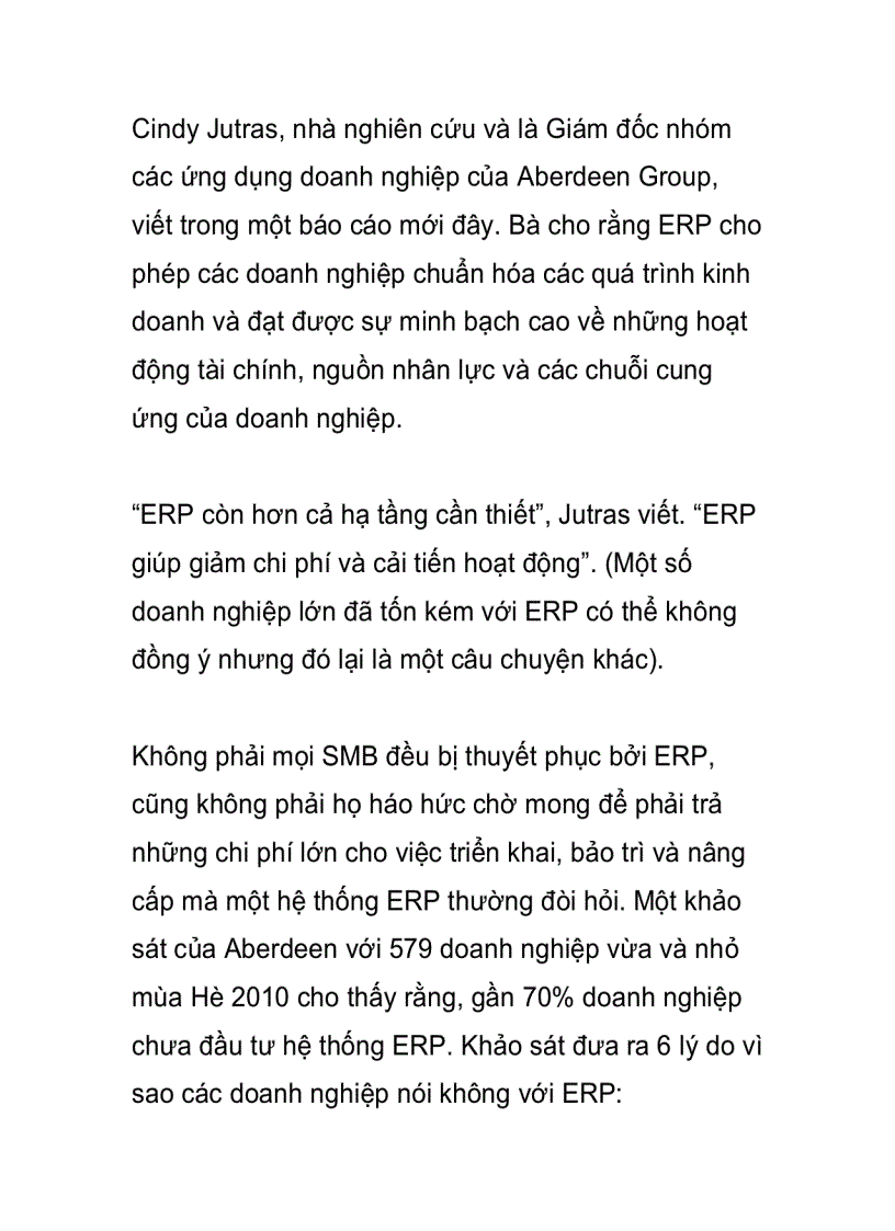 image for page Vì sao doanh nghiệp vừa và nhỏ nói không với ERP
