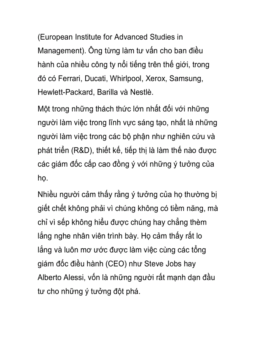 image for page Đừng dâng ý tưởng sáng tạo cho sếp