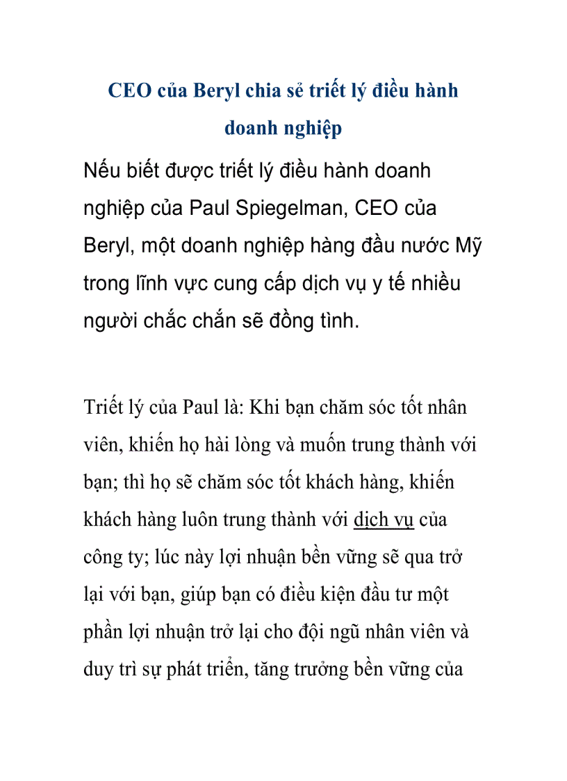 image for page CEO của Beryl chia sẻ triết lý điều hành doanh nghiệp