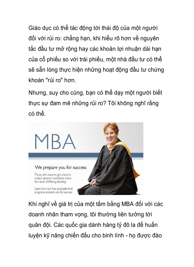 Doanh nhân có cần học MBA