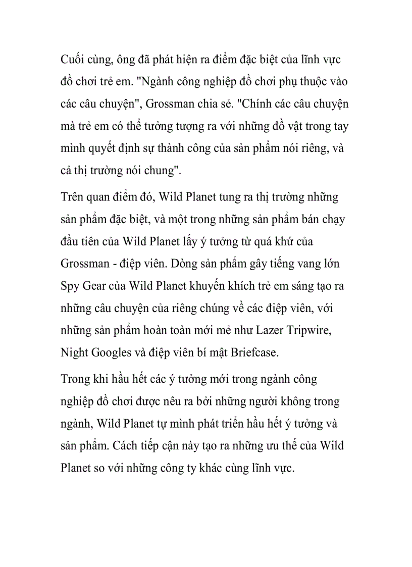 image for page Wild Planet Toys Khác biệt nhỏ thành công lớn