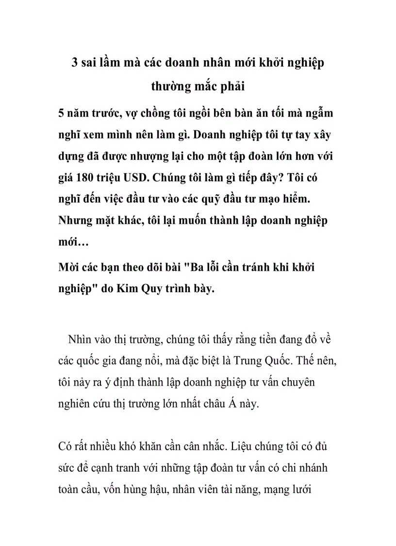 image for page 3 Sai lầm mà các doanh nhân mới khởi nghiệp thường mắc phải