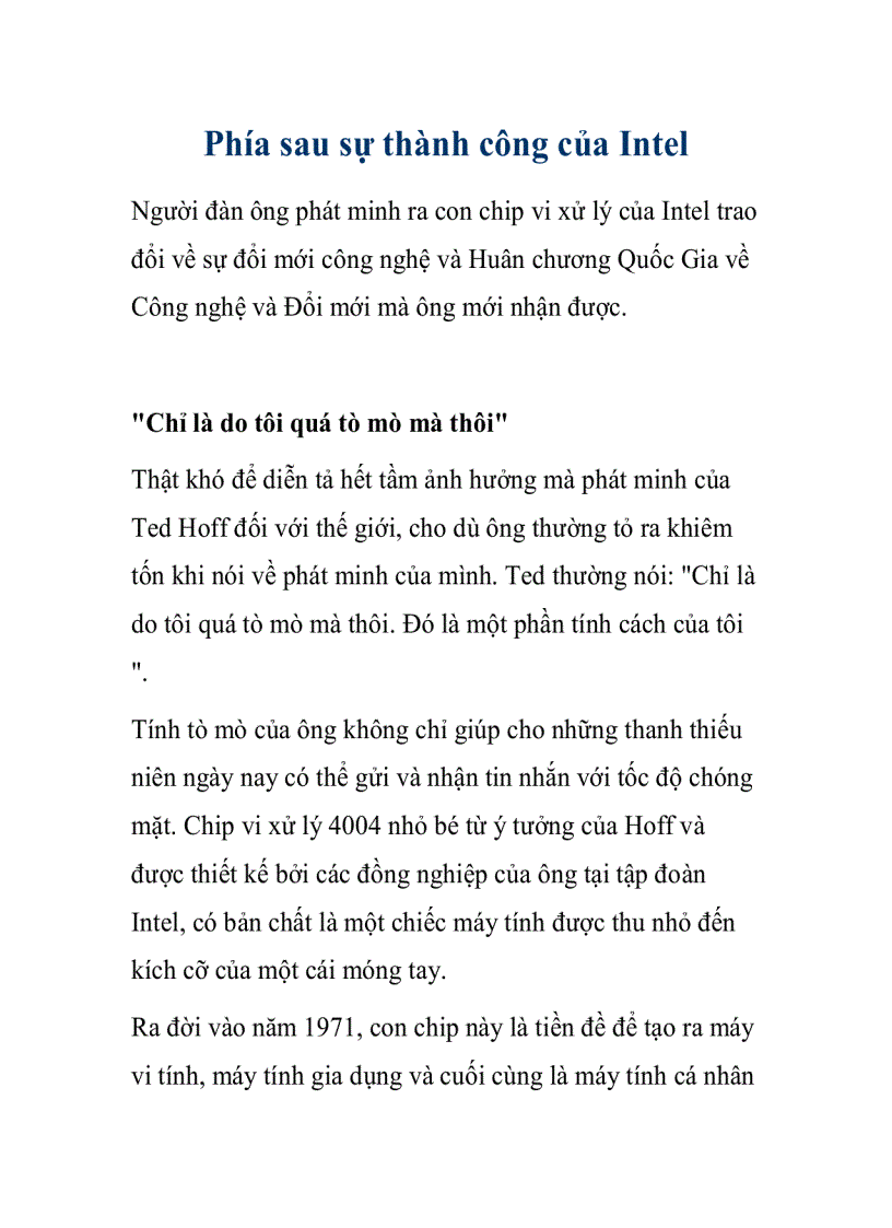 image for page Phía sau sự thành công của Intel