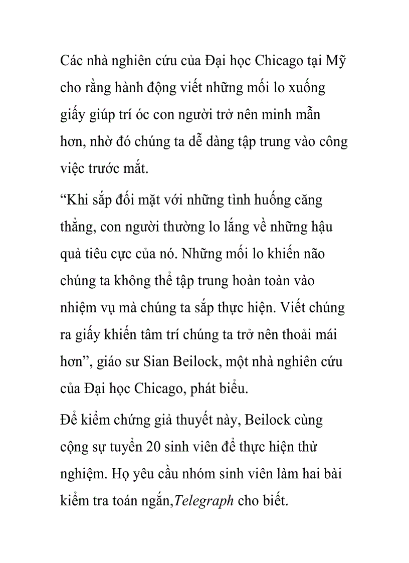 Muốn thành công hãy viết nỗi lo ra giấy