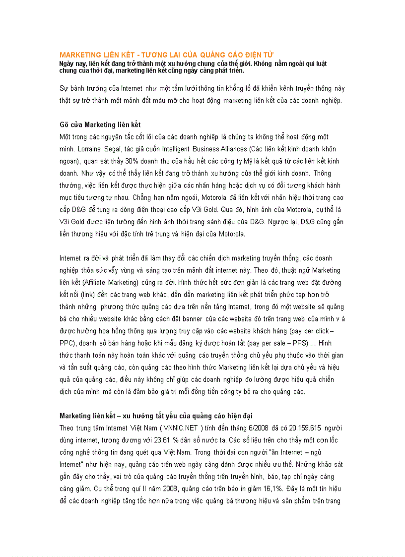 image for page Marketing liên kết