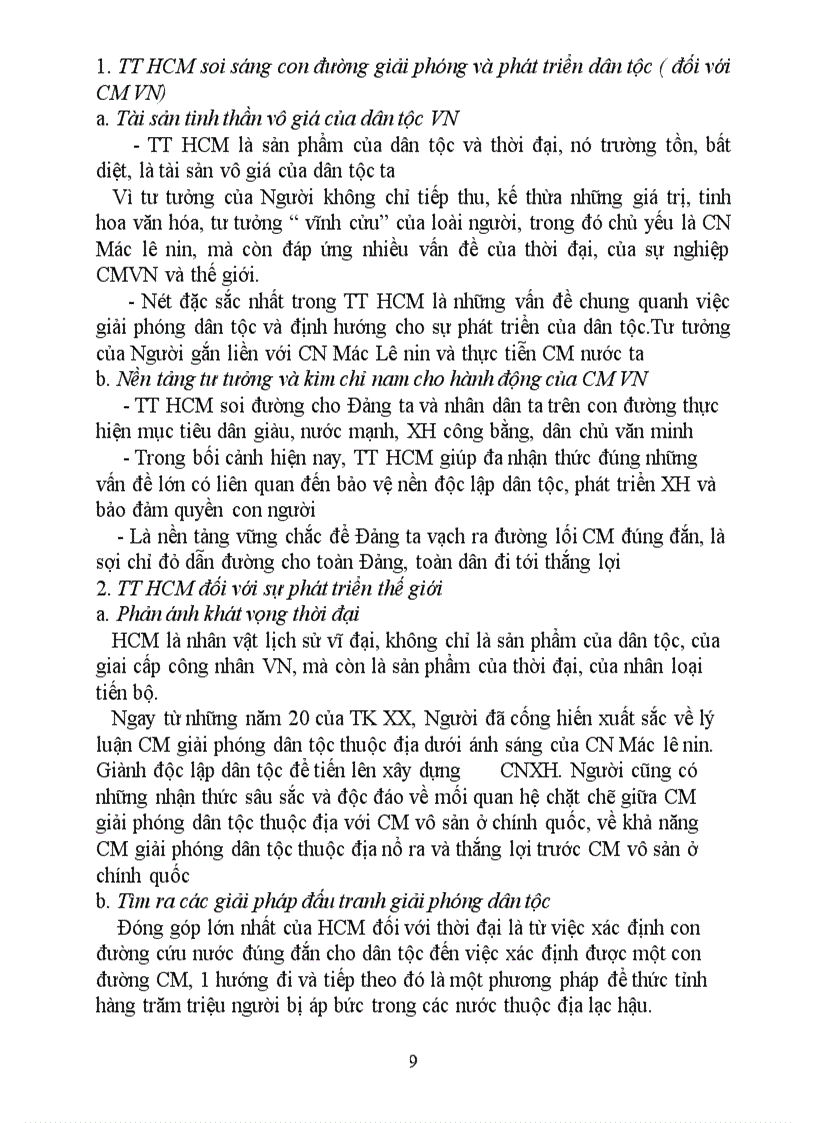 image for page Đề cương đáp án thi Tư tưởng Hồ Chí Minh đại học thương mại