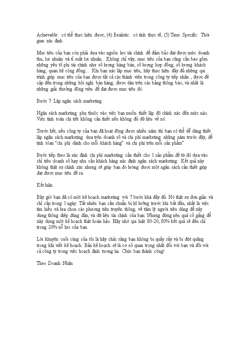 image for page Lập kế hoạch marketing chỉ trong 1 ngày