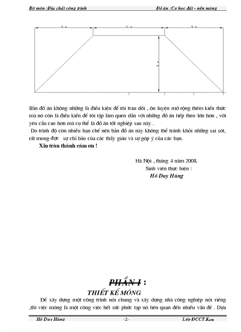 Đồ án Cơ học đất nền và móng 1