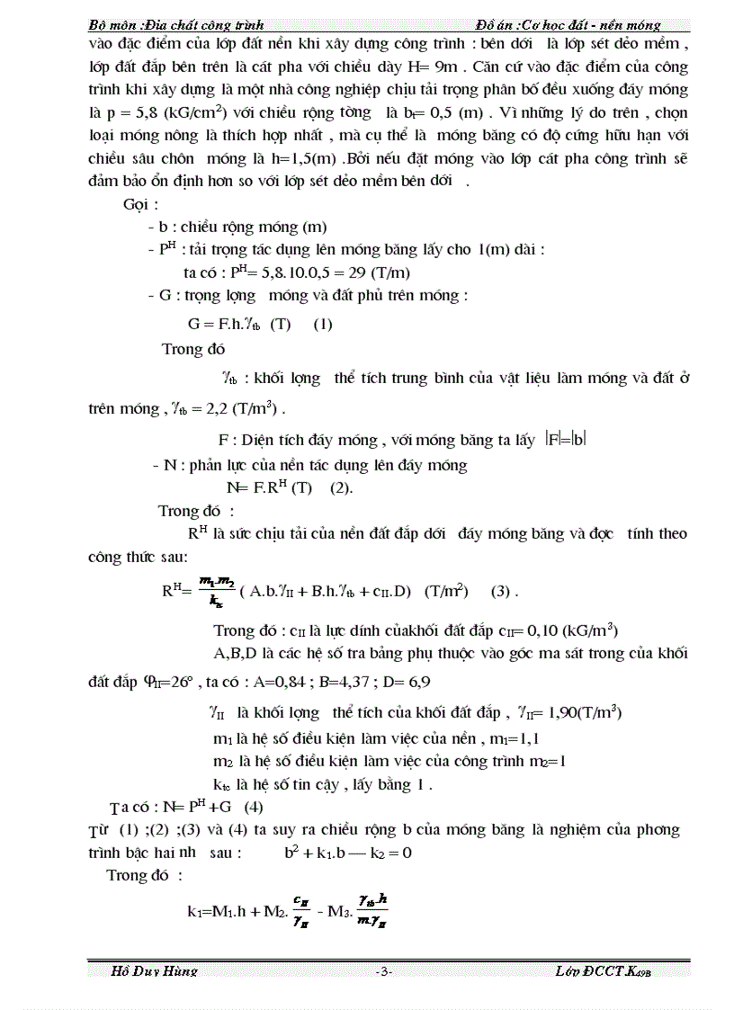 image for page Đồ án Cơ học đất nền và móng 1
