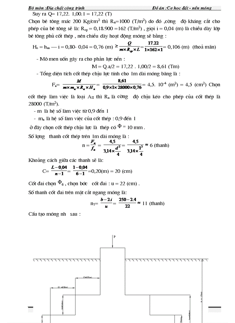 image for page Đồ án Cơ học đất nền và móng 1
