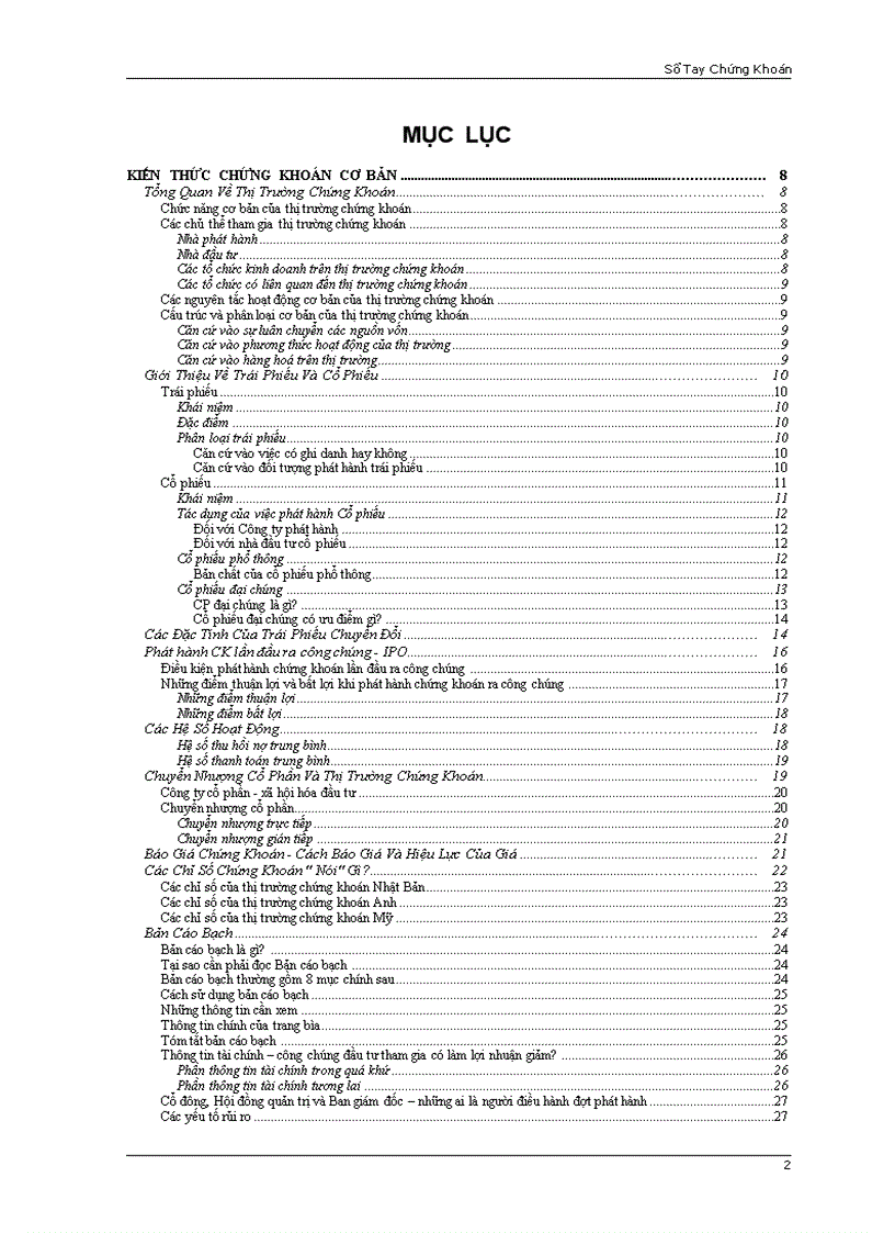 image for page Sổ tay chứng khoán cơ bản