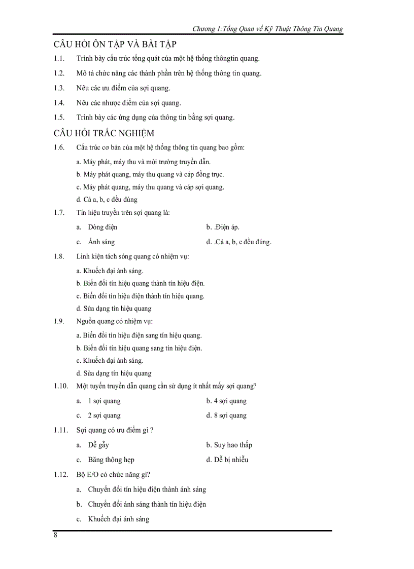 image for page Kỹ thuật thông tin quang 1