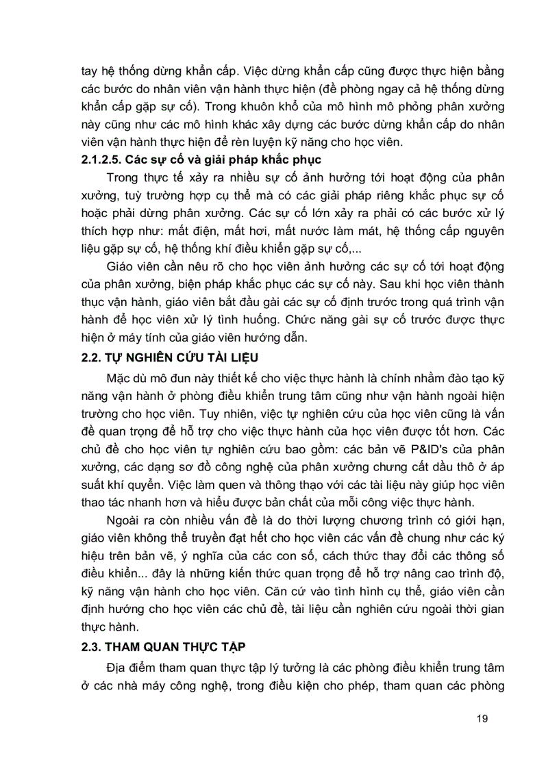 image for page Thực tập vận hành trên hệ thống mô phỏng Vận hành thiết bị hóa dầu