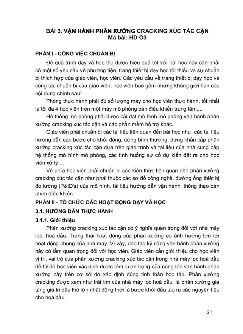 image for page Thực tập vận hành trên hệ thống mô phỏng Vận hành thiết bị hóa dầu