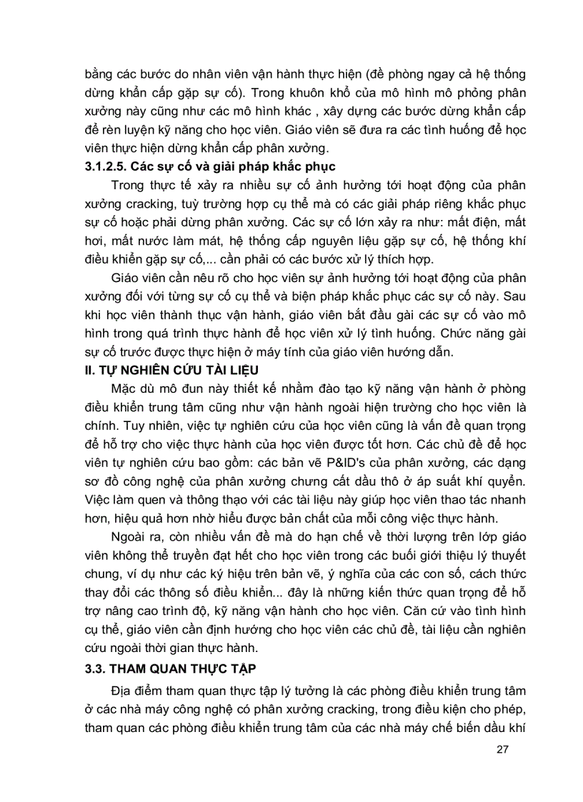 image for page Thực tập vận hành trên hệ thống mô phỏng Vận hành thiết bị hóa dầu