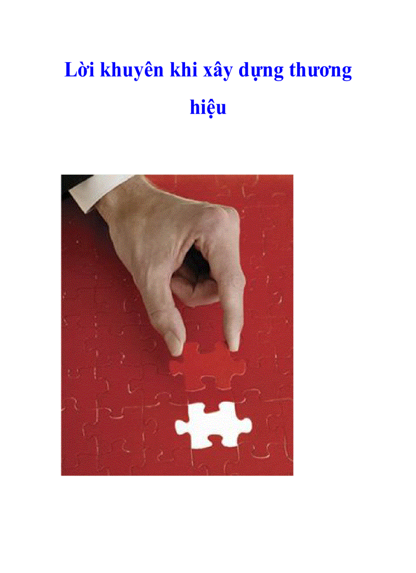 image for page Lời khuyên khi xây dựng thương hiệu