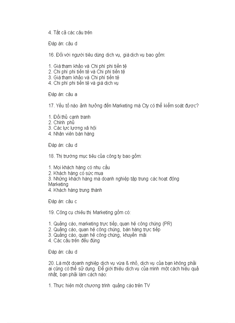 image for page Đề thi trắc nghiệm quản trị Marketing có đáp án 100 câu