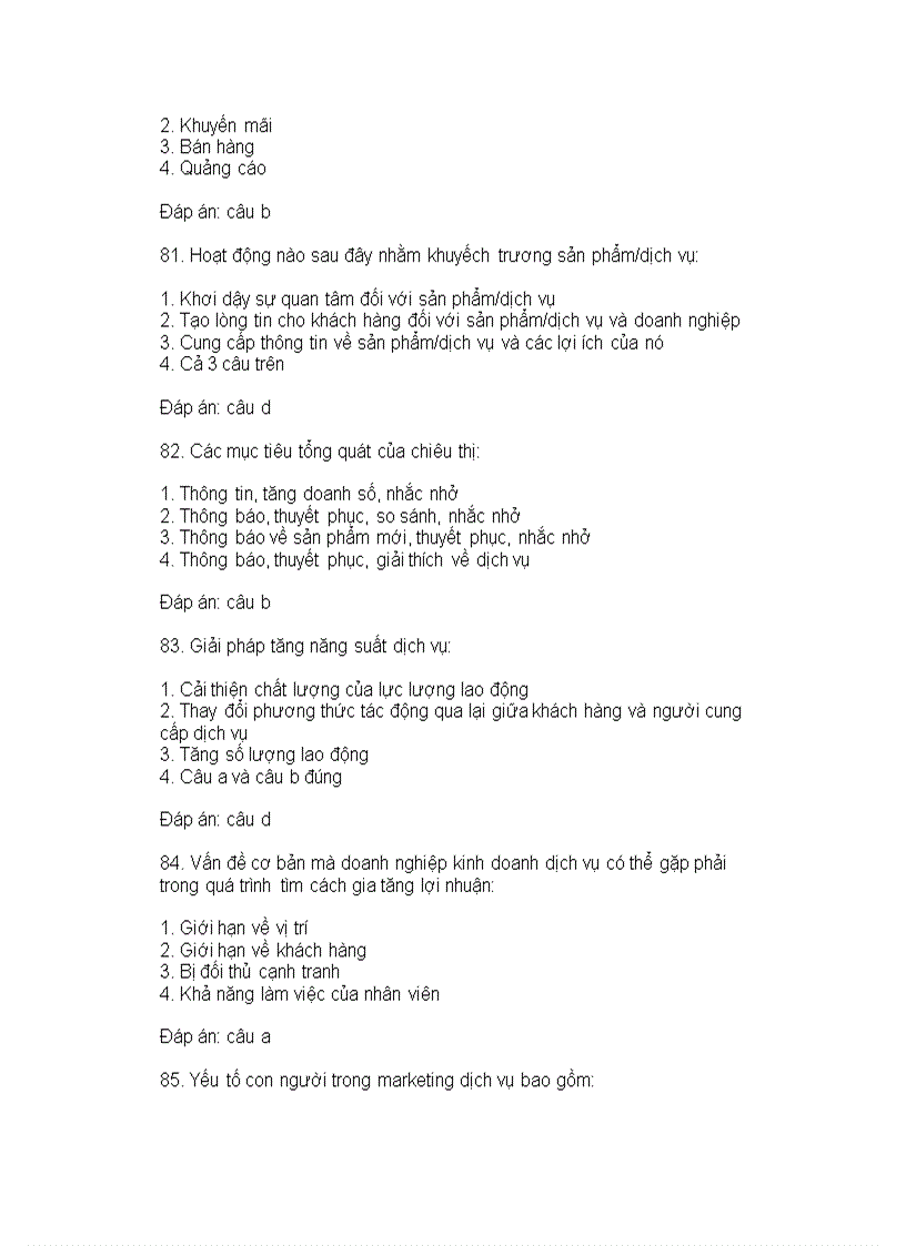 image for page Đề thi trắc nghiệm quản trị Marketing có đáp án 100 câu