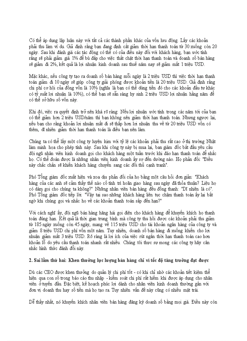 image for page Sáu sai lầm trong quản lý nguồn vốn