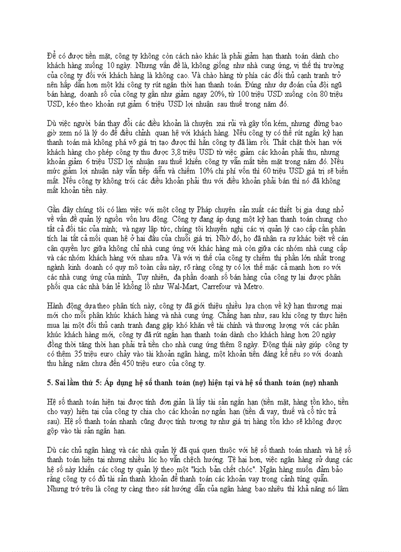 image for page Sáu sai lầm trong quản lý nguồn vốn