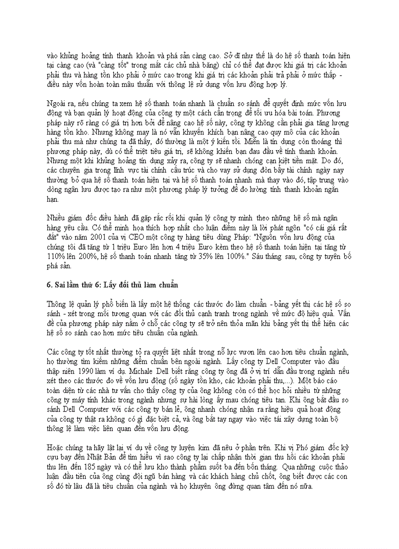 image for page Sáu sai lầm trong quản lý nguồn vốn